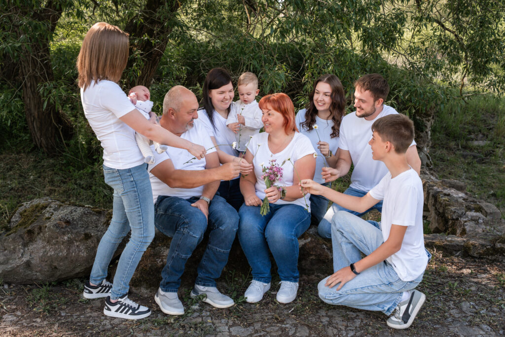 Focení krásné velké rodiny